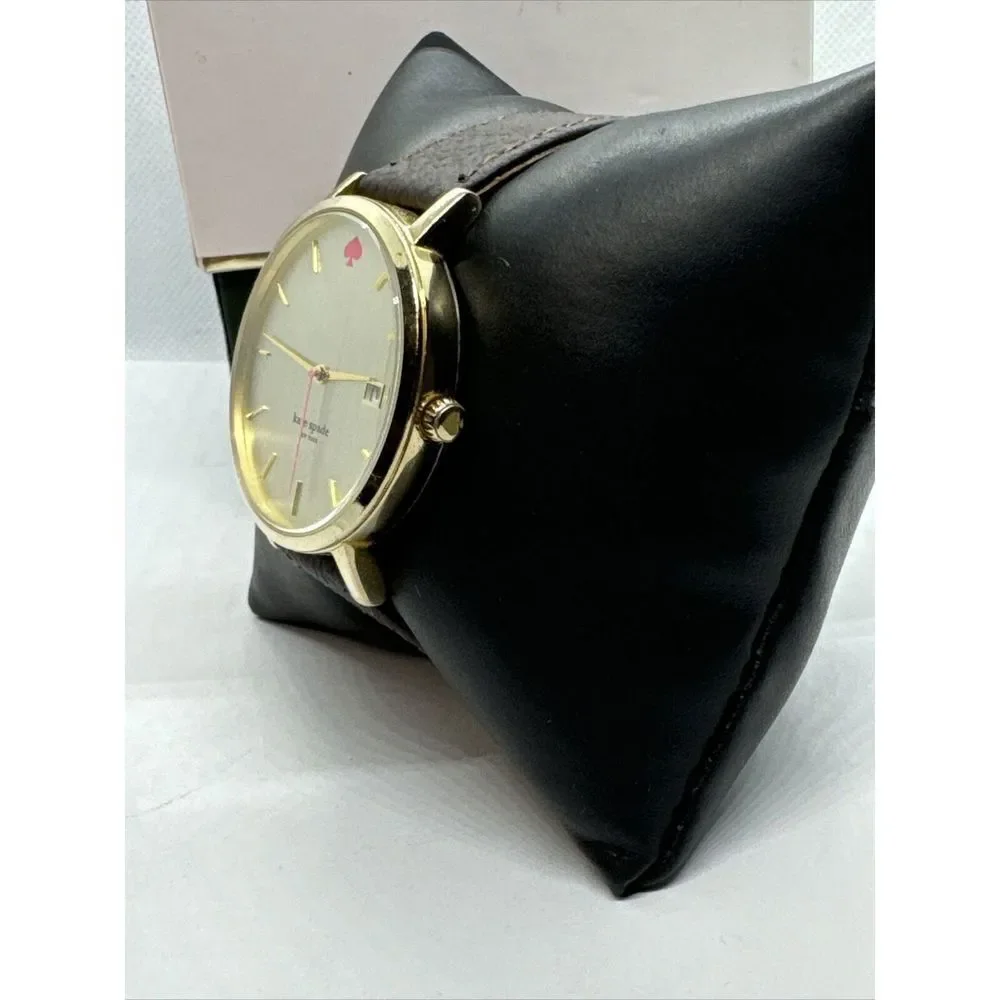 Kate Spade Gramercy 0009 Women's Black Leather Strap Analog Dial Watch JNA130